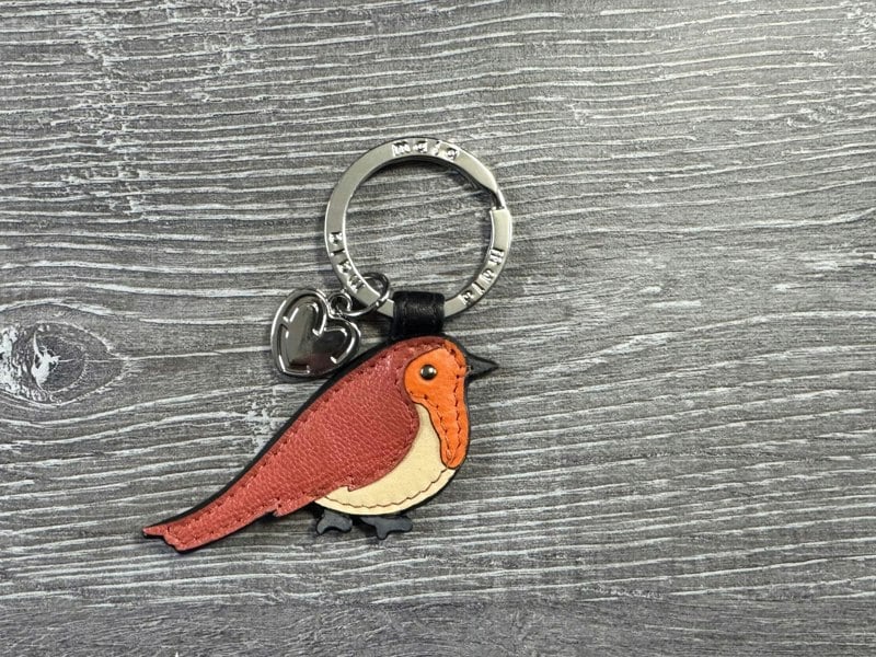Mala Leather Cute Robin Leather Keyring