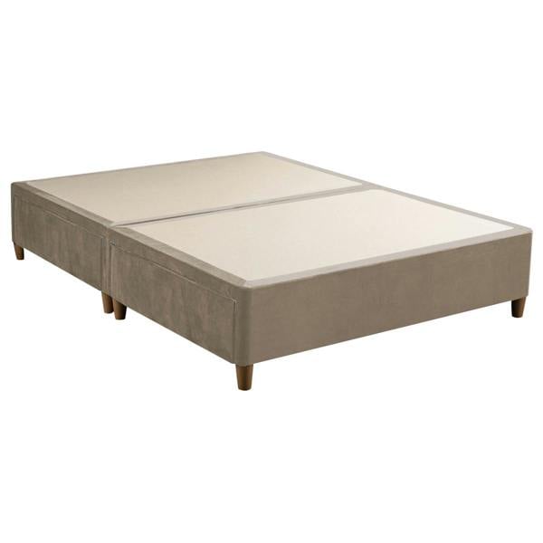 Stone Upholstered 4 Drawer Divan Base styled in a bedroom | Soak and Sleep