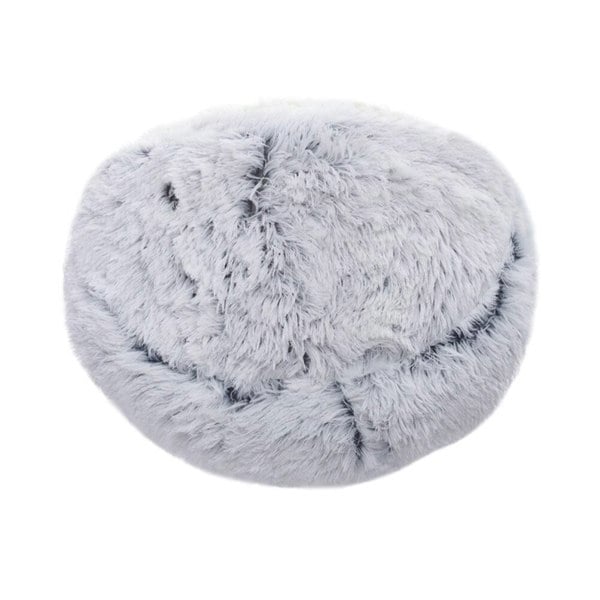 50cm Plush Winter Cat Bed in Gray - Cozy Semi-Enclosed Design Living and Home