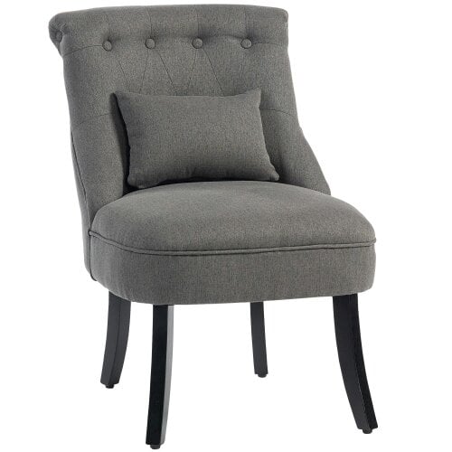 Wyld Haus Fapa Grey Fabric Tub Accent Chair With Cushion And Solid Wood Legs