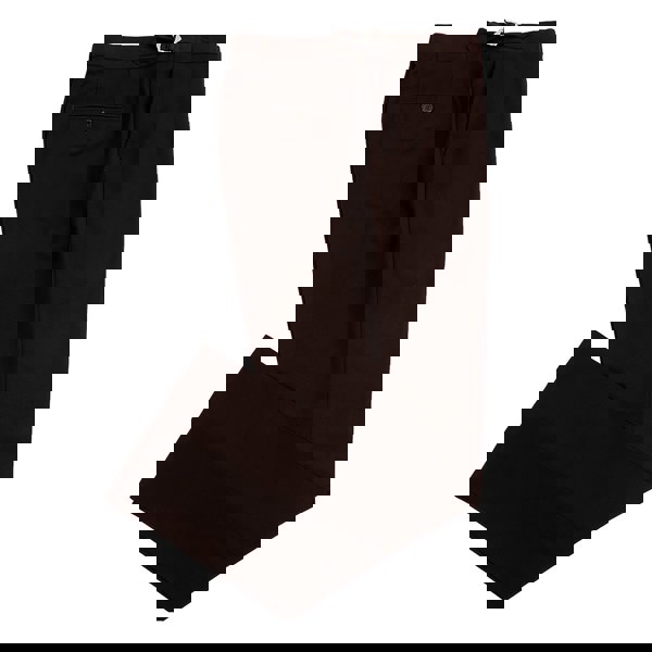 David WeJ Plain Smart Trousers with Side Adjusters - Brown