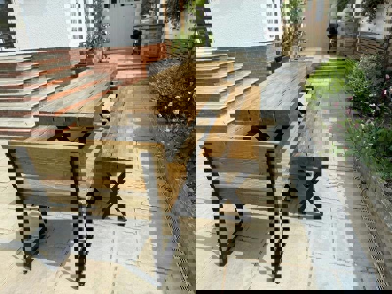 TRL Furniture Outdoor Sleeper Bench with Back (Bench only)