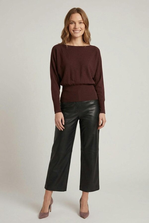 Izabel London Stretch Hem Balloon Sleeve Knit Top