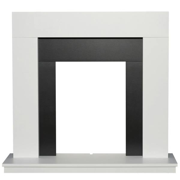 Adam Malmo Fireplace in White & Black, 39 Inch