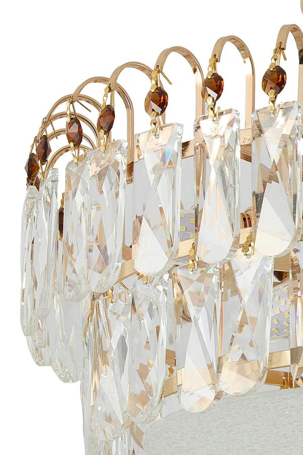 Living and Home Semi Flush Mount Crystal Ceiling Light