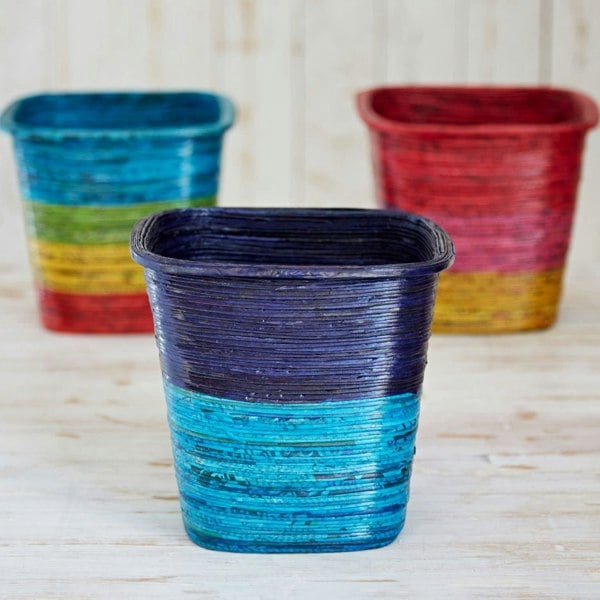 Paper High Recycled Newspaper Waste Paper Basket