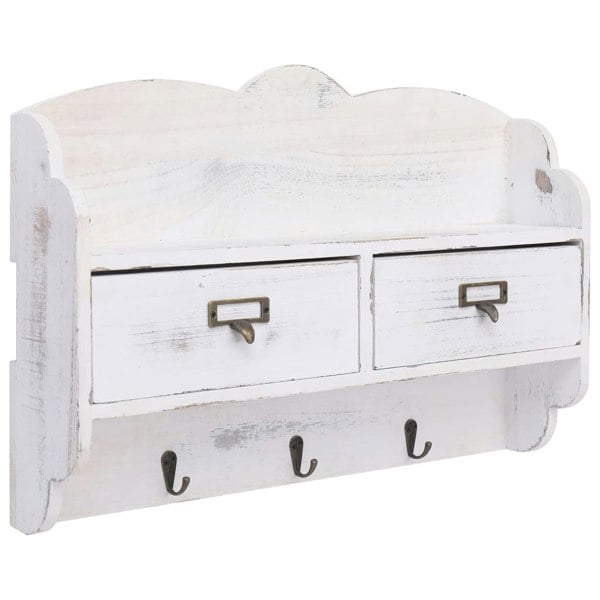 Berkfield Wall Mounted Coat Rack White 50x10x34 cm Wood