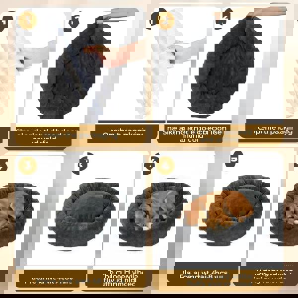 Skylos Dog Bed Donut Cushion Calming Anti Anxiety Large Pet Beds Washable Plush