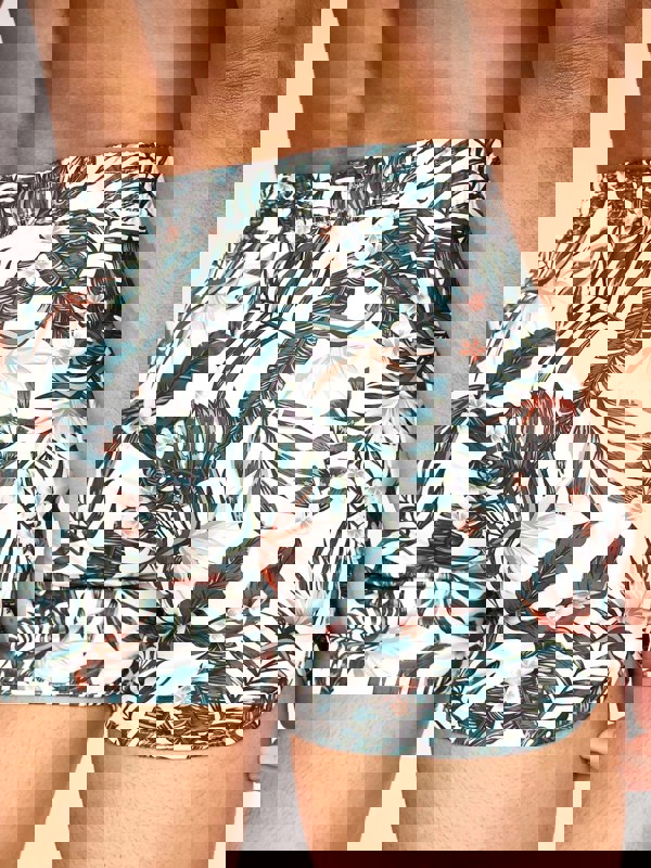 Crosshatch Rainforest Swim Shorts Off White Floral