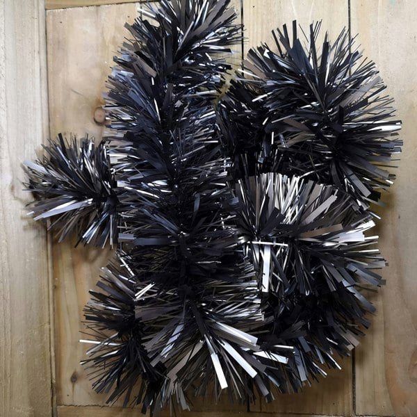 Samuel Alexander 2m x 15cm Chunky & Fine Mix Christmas Tinsel Garland in Matt Graphite