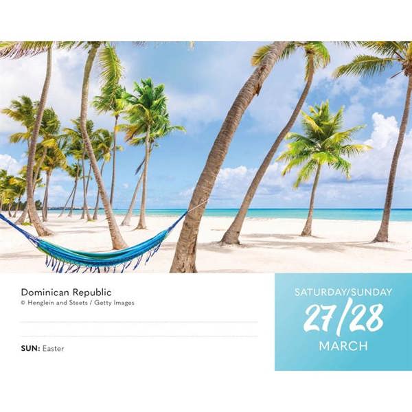 Beaches Desk Calendar 2027, Desk Calendars, Day To View, Travel, Gift