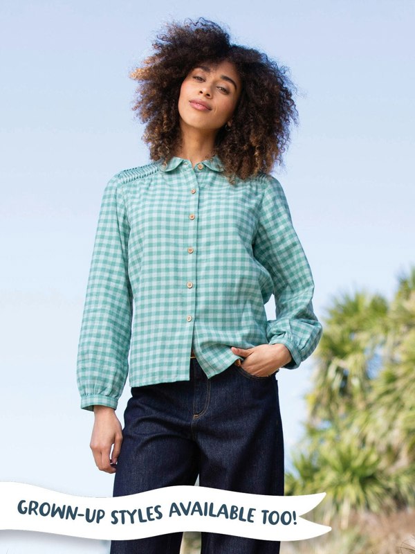 Kite Boys Organic Check Shirt Thyme