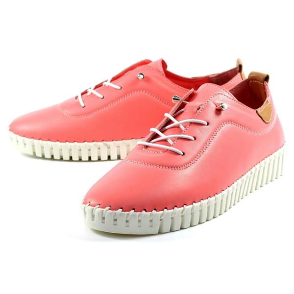 Lunar Womens/Ladies Flamborough Leather Shoes - Pink - 