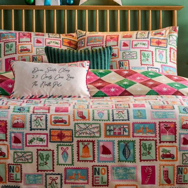 Furn Dear Santa Printed Christmas Duvet Cover Set - Multicoloured - 