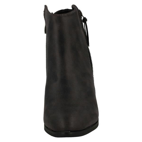 Spot On Ladies Spot On Cowboy Style Ankle Boots with Zip Detail