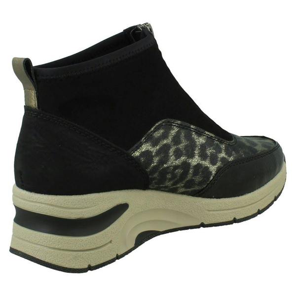 Rieker Ladies Rieker Wedge Heel Casual Front Zip Trainer Boots N9362