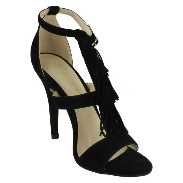 Anne Michelle Ladies Anne Michelle Heeled Sandals With Ankle Buckle