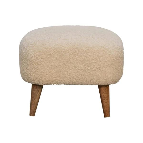 Artisan Furniture Boucle Cream Square Footstool
