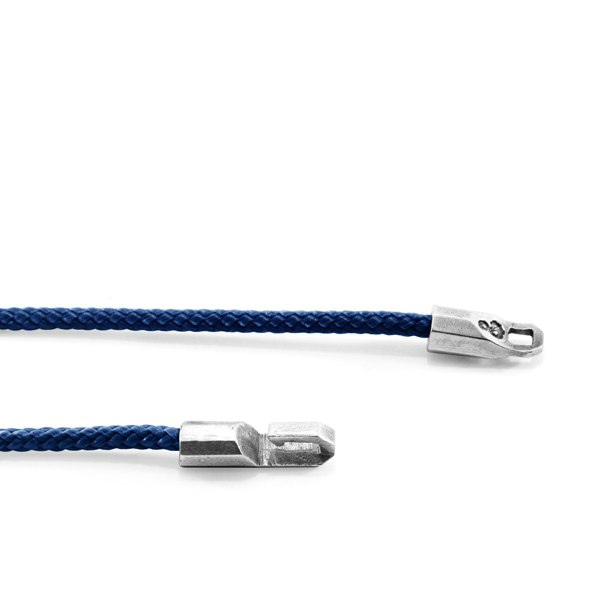 Navy Blue Talbot Silver and Rope Bracelet