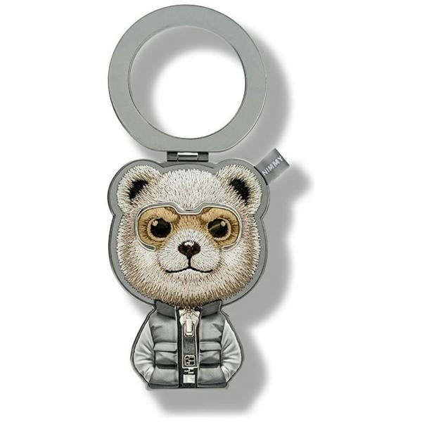 Nimmy Friends Nimmy Cool & Cute 2.0 Grey Bear Embroidery Magnetic Stand with MagSafe Grey - N-KM-BSZJ-11-A