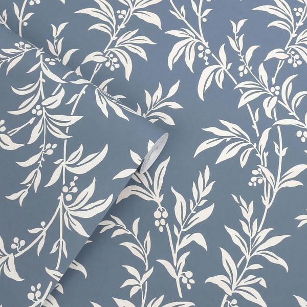 Laura Ashley Paxford Leaves Dark Seaspray wallpaper