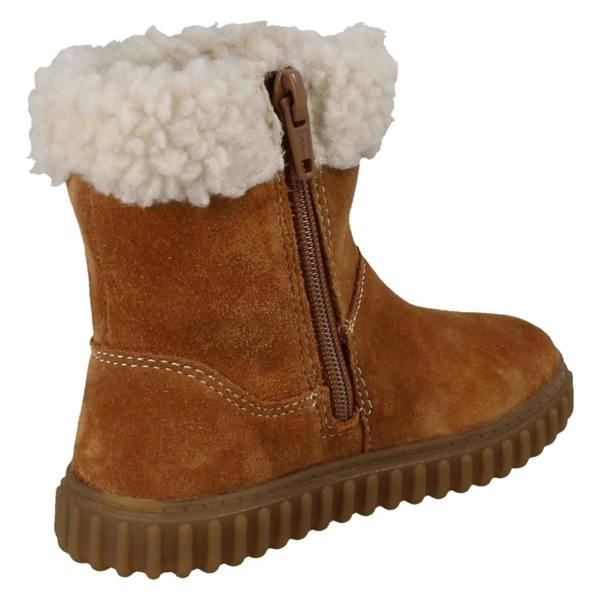 Clarks Girls Clarks Mid-Calf Bear Detail Fleece Collar Boots Cove Warm