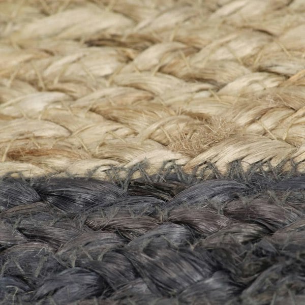 Berkfield Handmade Rug Jute with Dark Grey Border 150 cm