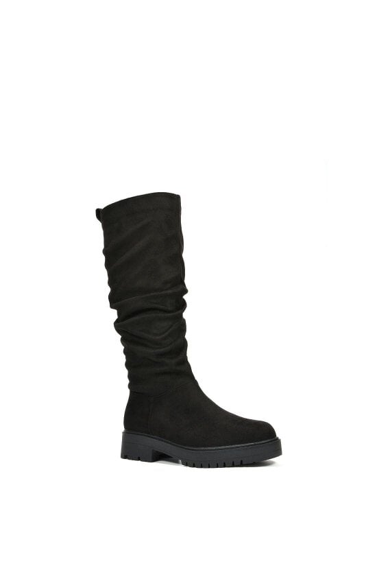XY LONDON Chunky Sole Slouchy Knee High Boots