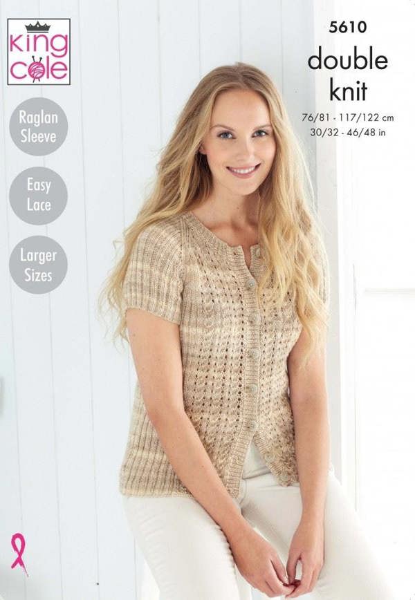 King Cole Island Beaches DK Knitting Pattern 5610, Cardigans, Sweaters, Tops for Women, 30 - 48 Inches - Easy
