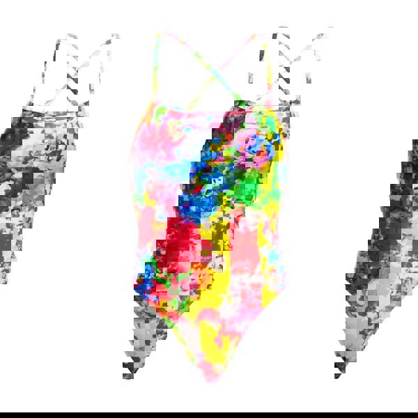 Funkita Ink Jet Strapped In multicolored tie-dye one-piece swimsuit