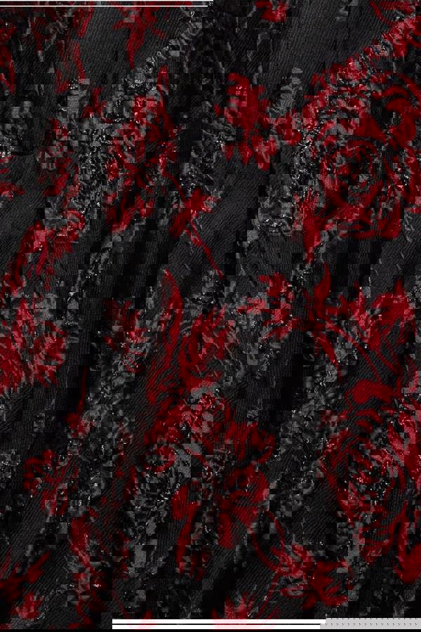 Jacquard Multiway Bow Strap Skater Midi Dress - Black DR4866