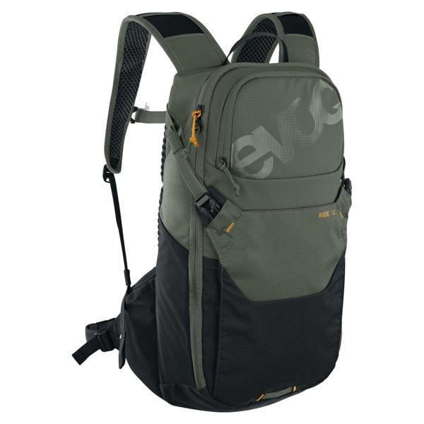 EVOC Ride Performance Backpack 12L + 2L Bladder - Dark Olive/Black