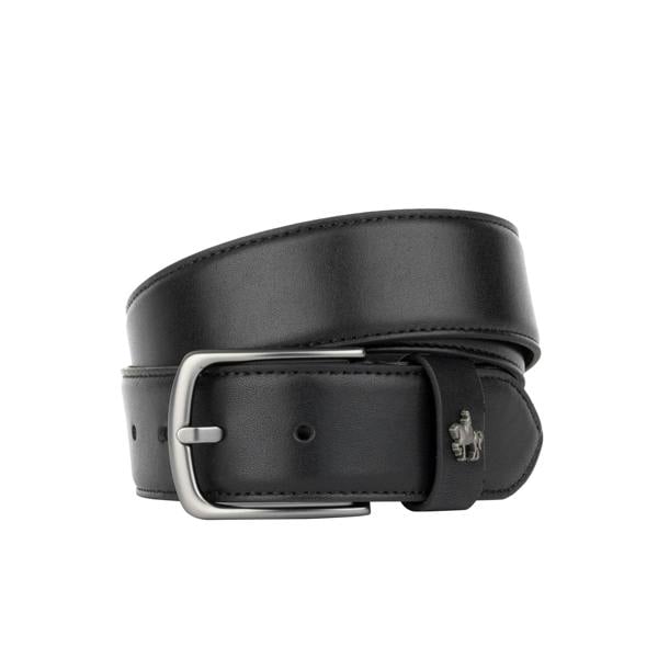 Embassy London James - Black - Men's Leather Belt with gunmetal hardware
