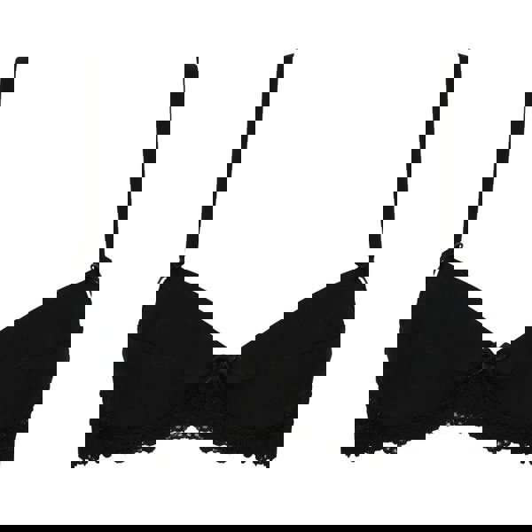 Pack shot front view of Very You small cup bra in black – lightly padded wire-free bra for AAA–A cups