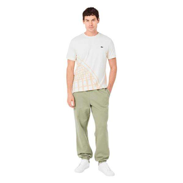 Lacoste Mens Powercourt Leather Flat Trainers - White/Green - 