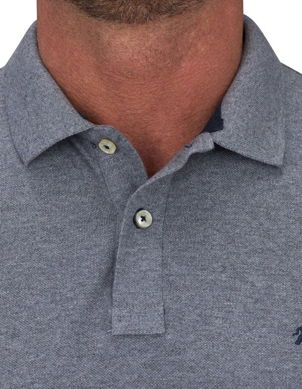 Raging Bull Mens Classic Organic Polo Shirt - Grey Marl