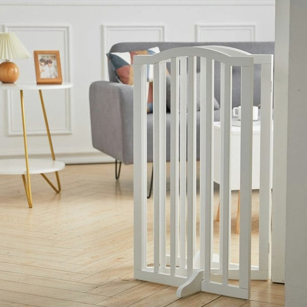 Foldable Freestanding Pet Gate 3 Panels 4 Panels Safety Fence Pet Supplies Living and Home
