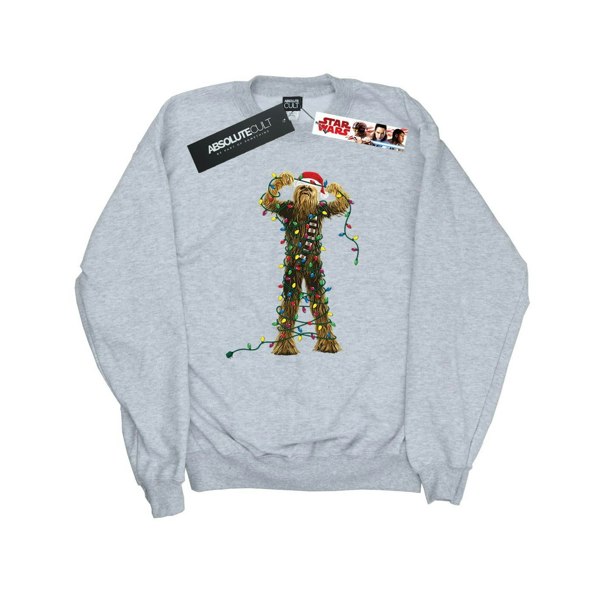 Star Wars Mens Chewbacca Christmas Lights Sweatshirt - Sports Grey