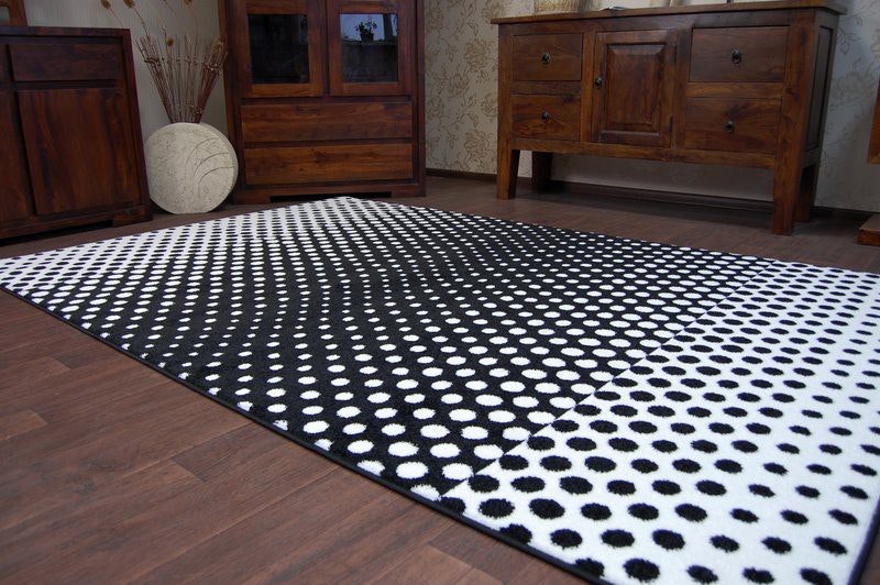 RugsX Sketch Rug - Black & White Gradient Dots