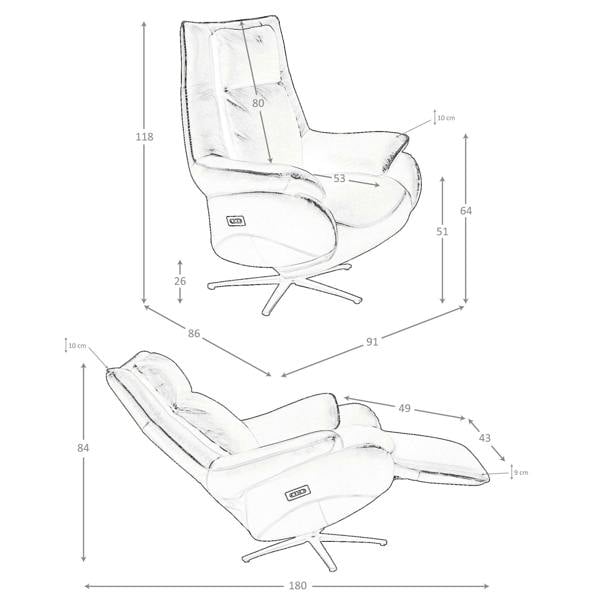 Angel Cerdá Black Leather Swivel Armchair 5124