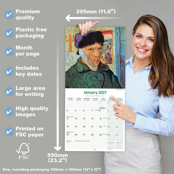 Van Gogh Calendar 2027, Wall Calendars, Month To View, Art, Gift