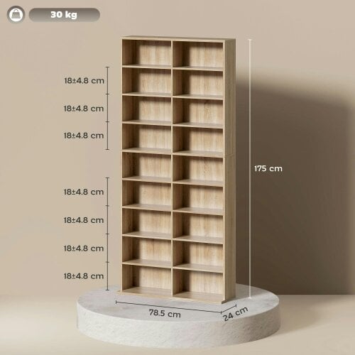 Wyld Haus Karave Wood Natural Finish Tall Media Storage Tower With 640 Disc Capacity