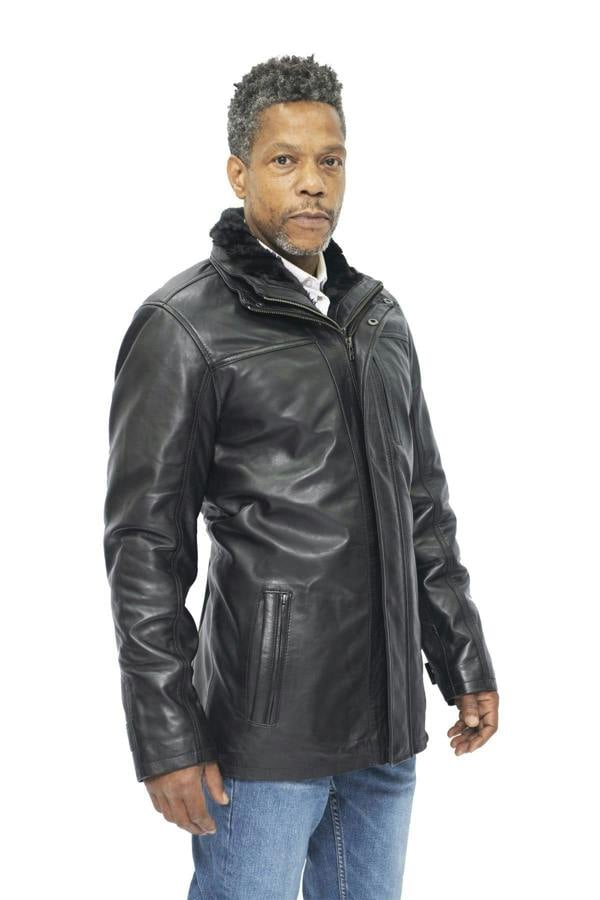 Infinity Leather Mens Leather Mid Length Coat-Hanoi