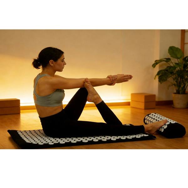 Gr8 Home Acupressure Mat & Pillow Set with Travel Bag for Back & Neck Relief