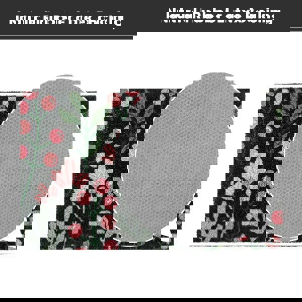 JVL Eco-Friendly Latex Backed Coir Entrance Doormat, 45x75cm - Floral