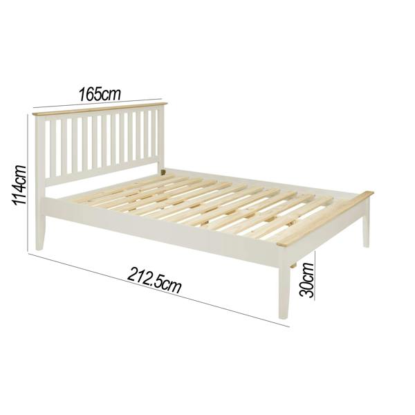 Statement Furniture Pembroke Modern Wooden Bed Frame with Slatted Headboard Double King