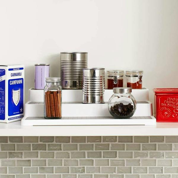 HYGRAD BUILT TO SURVIVE 3/2 Tier Shelf Jar Rack Holder Cupboard Corner Organiser Storage Kitchen Tool UK