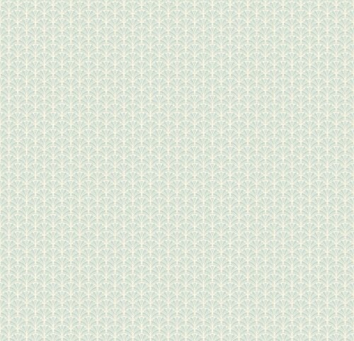 Hoopla Walls Shell Fan - Soft Blue 10m Wallpaper