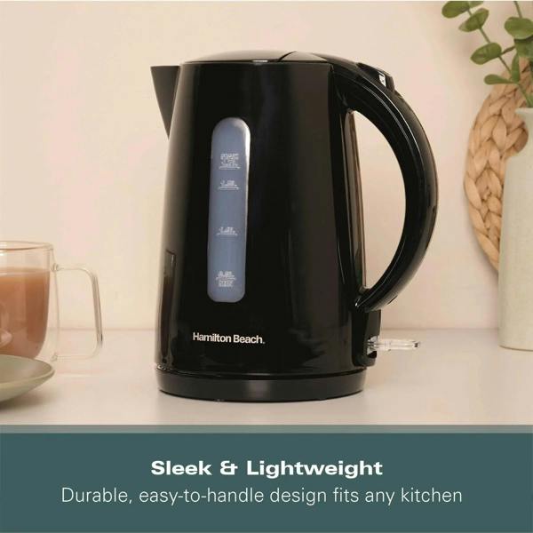 Hamilton Beach Essentials 1.7L Rapid Boil Kettle - Black - Hamilton Beach UK