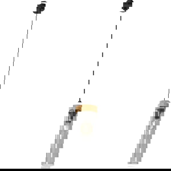 Milagro Elica Designer Pendant Hand Made Smoked Glass Cylindrical Shades